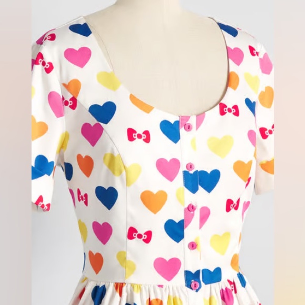 Modcloth x Hello Kitty Gift You My Heart Swing Dress